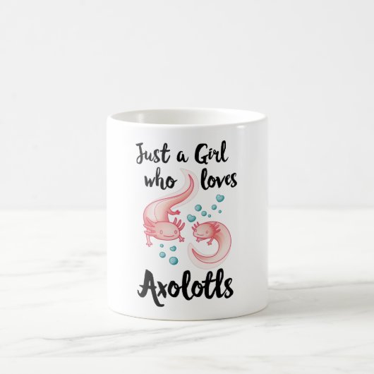 Mädchen, die Axolotls Niedliche Axolotl-Liebe Kaffeetasse (Mittel)