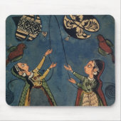 Mädchen, die Drachen, Kulu Volksmalerei, Himachal Mousepad (Vorne)