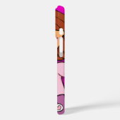 Mädchen, die ein weißes Kaninchen mit rosa Namen k Case-Mate iPhone Hülle (Rückseite / Links)