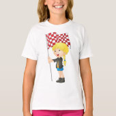 Mädchen, die einen T - Shirt mit kontrollierter Fl (Vorderseite)