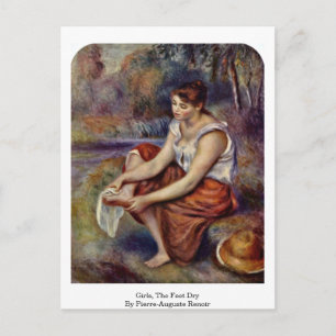 Mädchen, die Feet trocken von Pierre-Auguste Renoi Postkarte