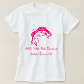 Mädchen, die fischen, verdienen größere Diamanten T-Shirt