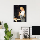 Mädchen die Haare flechtend Girl Braiding Poster (Heimbüro)