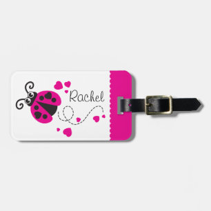 Mädchen, die Herz-Ladybug pink genannt Gepäckanhän Gepäckanhänger