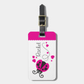 Mädchen, die Herz-Ladybug pink genannt Gepäckanhän Gepäckanhänger (Vorderseite vertikal)