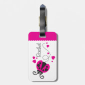 Mädchen, die Herz-Ladybug pink genannt Gepäckanhän Gepäckanhänger (Rückseite vertikal)