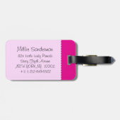 Mädchen, die Herz-Ladybug pink-Gepäckanhänger Gepäckanhänger (Rückseite horizontal)