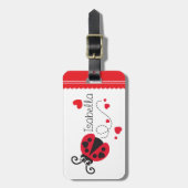 Mädchen, die Herz-Ladybug rot genannt Gepäckanhäng Gepäckanhänger (Vorderseite vertikal)