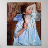 Mädchen, die ihr Haar anreichert | Mary Cassatt Poster (Vorne)