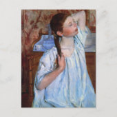 Mädchen, die ihr Haar anreichert | Mary Cassatt Postkarte (Vorderseite)