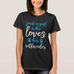 Mädchen, die ihre Hunde Liebe Rottweiler T-Shirt