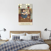 Mädchen, die ihre Schuhe mit Goodies überprüfen Leinwanddruck (Insitu (Schlafzimmer))