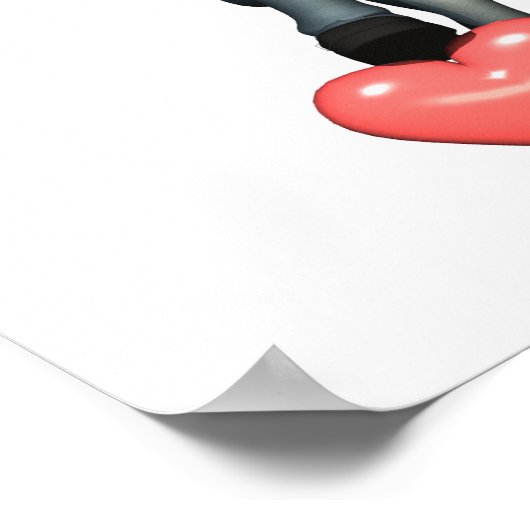 Mädchen, die in das Herz tritt Poster (Ecke)