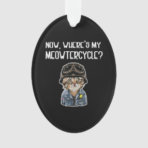 Mädchen, die Katzen für Motorradliebhaber Liebe ha Ornament