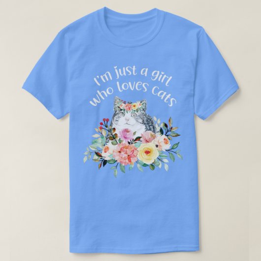 Mädchen, die Katzen Lieben T-Shirt (Design vorne)