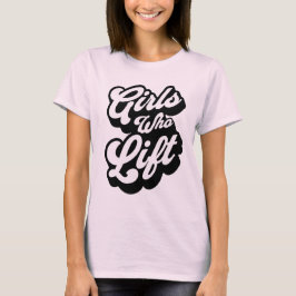 Mädchen, die klassische Skript-Typografie im Fitne T-Shirt
