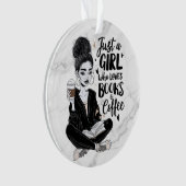 Mädchen, die Lieben Bücher & Kaffee kundenspezifis Ornament (Vorderseite)