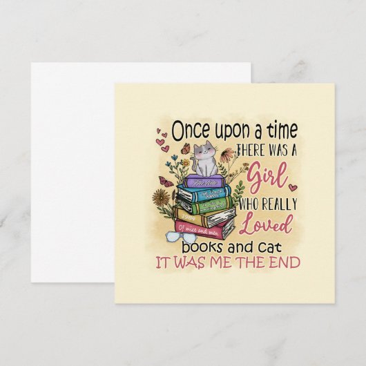 Mädchen, die Lieben Bücher und Katzen (Vorne/Hinten)