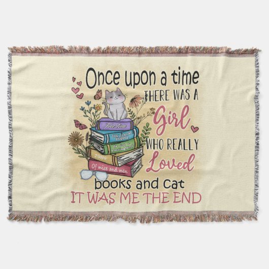 Mädchen, die Lieben Bücher und Katzen Decke (Vorderseite)