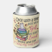 Mädchen, die Lieben Bücher und Katzen Dosenkühler (Kanne Vorderseite)