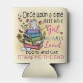 Mädchen, die Lieben Bücher und Katzen Dosenkühler (Rückseite)