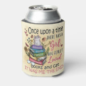 Mädchen, die Lieben Bücher und Katzen Dosenkühler (Kanne Rückseite)