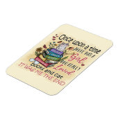 Mädchen, die Lieben Bücher und Katzen Magnet (Linke Seite)