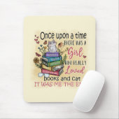 Mädchen, die Lieben Bücher und Katzen Mousepad (Mit Mouse)