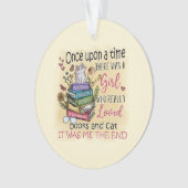 Mädchen, die Lieben Bücher und Katzen Ornament (Vorderseite)