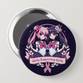 Mädchen, die Mädchen unterstützen Button (Vorne & Hinten)