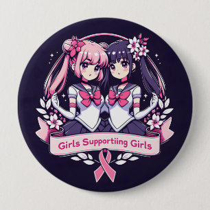 Mädchen, die Mädchen unterstützen Button