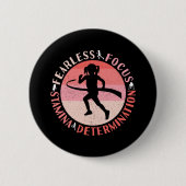 Mädchen, die Mindset laufen - Focus Fearless Runne Button (Vorderseite)