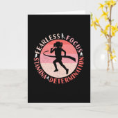 Mädchen, die Mindset laufen - Focus Fearless Runne Karte (Gelbe Blume)