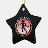 Mädchen, die Mindset laufen - Focus Fearless Runne Keramik Ornament (Links)