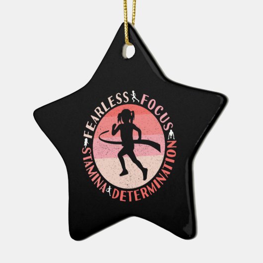 Mädchen, die Mindset laufen - Focus Fearless Runne Keramik Ornament (Links)