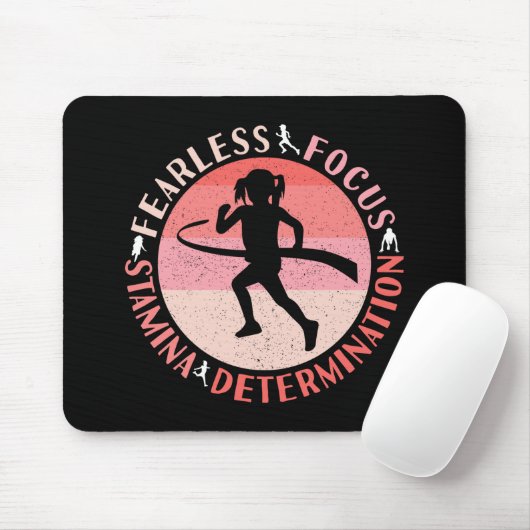 Mädchen, die Mindset laufen - Focus Fearless Runne Mousepad (Mit Mouse)