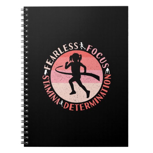 Mädchen, die Mindset laufen - Focus Fearless Runne Notizblock (Vorderseite)