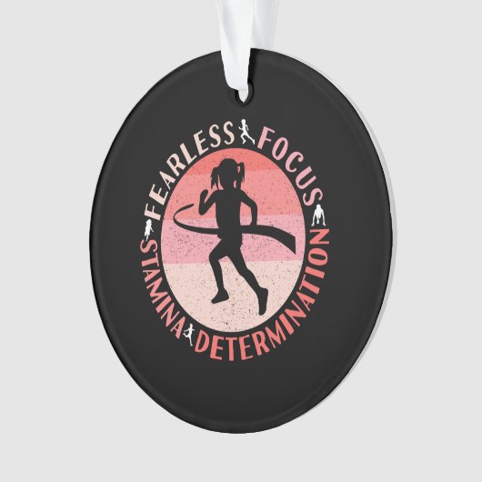 Mädchen, die Mindset laufen - Focus Fearless Runne Ornament (Vorderseite)