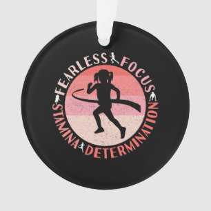 Mädchen, die Mindset laufen - Focus Fearless Runne Ornament