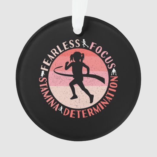 Mädchen, die Mindset laufen - Focus Fearless Runne Ornament (Vorderseite)