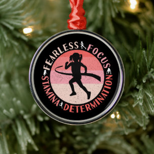 Mädchen, die Mindset laufen - Focus Fearless Runne Ornament Aus Metall