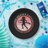 Mädchen, die Mindset laufen - Focus Fearless Runne Pappteller (Party)