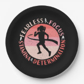 Mädchen, die Mindset laufen - Focus Fearless Runne Pappteller (Vorderseite)