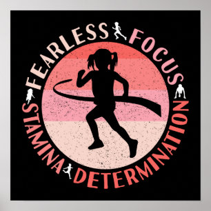 Mädchen, die Mindset laufen - Focus Fearless Runne Poster