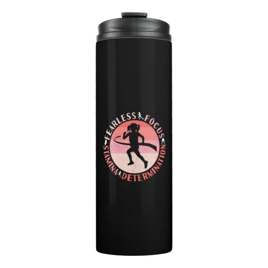 Mädchen, die Mindset laufen - Focus Fearless Runne Thermosbecher (Vorderseite)