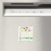 Mädchen, die nach Schule und Zeitplan spielen Magnet (In Situ (Geschirrspüler))