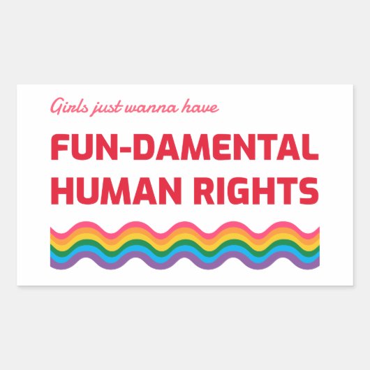 Mädchen, die nur wollen, haben grundlegende Mensch Rechteckiger Aufkleber (Vorderseite)