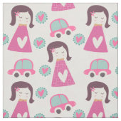 Mädchen, die Orte Fabric machen Stoff (Muster)