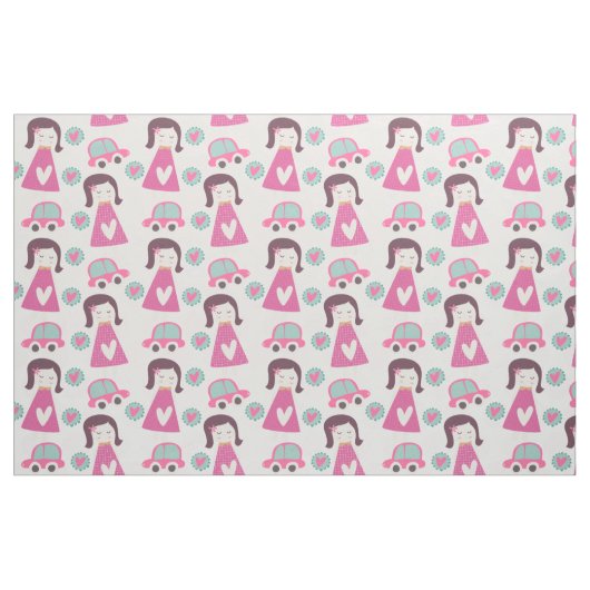 Mädchen, die Orte Fabric machen Stoff (Fat Quarter (45,7 x 55,9 cm))