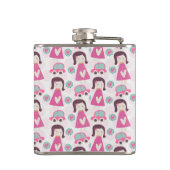 Mädchen, die Orte haben Flachmann (Rückseite)